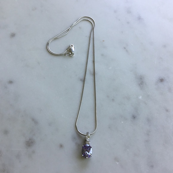 Sterling Silver Lavender Cz Necklace - Picture 14 of 16